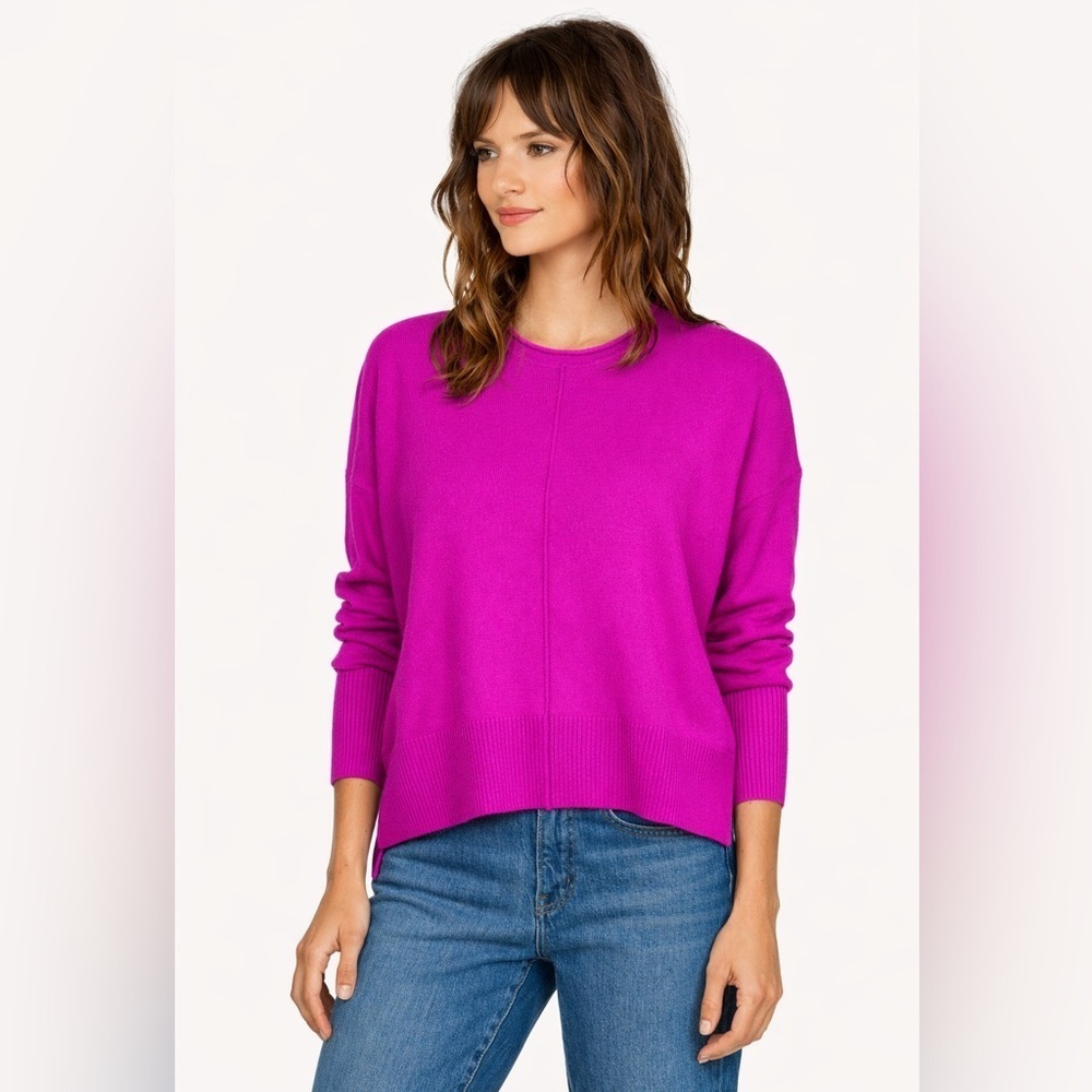 French Connection Bright Pink Fuchsia Crewneck Sweater | Size Small